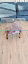 Load image into Gallery viewer, AMETHYST TABLE WITH GLASS WORKTOP