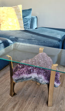 Load image into Gallery viewer, AMETHYST TABLE WITH GLASS WORKTOP