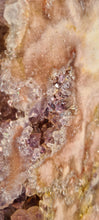 Load image into Gallery viewer, Pink Amethyst on gold stand Tower Cathedral druzy