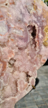 Load image into Gallery viewer, Pink Amethyst Druzy wings on gold stand Tower Cathedral