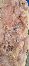 Load image into Gallery viewer, Pink Amethyst on gold stand Tower Cathedral druzy