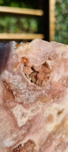Load image into Gallery viewer, Pink Amethyst on gold stand Tower Cathedral druzy