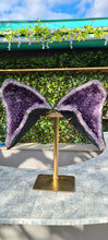 Load image into Gallery viewer, Amethyst Angel Wings Butterfly Wings on gold stand