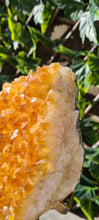 Load image into Gallery viewer, Citrine Cluster on gold Stand - Druzy - Yellow - Citrine Raw