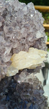 Load image into Gallery viewer, Amethyst with Calcite tooth - Shark tooth shape - Rainbow amethyst
