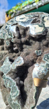 Load image into Gallery viewer, Quartz Druzy Jasper Green on stand - Large - 30cm tall