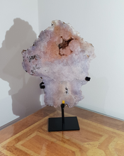Load image into Gallery viewer, Pink Amethyst Druzy Slab with Hand made Stand