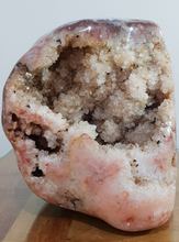 Load image into Gallery viewer, Pink Amethyst Coral Druzy Slab Geode