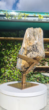 Load image into Gallery viewer, Blue Kyanite on Custom made gold stand
