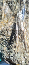 Load image into Gallery viewer, Blue Kyanite on Custom made gold stand
