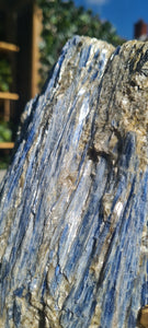 Blue Kyanite on Custom made gold stand