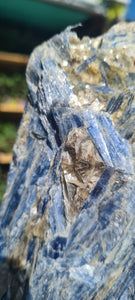 Blue Kyanite on gold custom made stand
