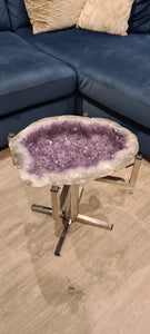 Amethyst Table on Chrome Stand