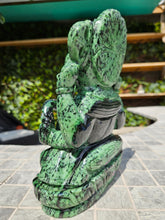 Load image into Gallery viewer, Lord Ganesha in Ashirvad posture Gesture of Blessing Ruby Zoisite Tanzania
