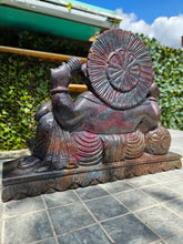 Load image into Gallery viewer, Ganesha carving symbol of luxury Sculpture from Ruby Corundum and kyanite
