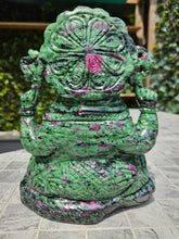 Load image into Gallery viewer, Lord Ganesha in Ashirvad posture Gesture of Blessing Ruby Zoisite Tanzania
