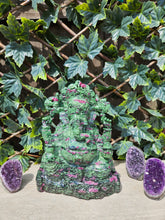 Load image into Gallery viewer, Lord Ganesha in Ashirvad posture Gesture of Blessing Ruby Zoisite Tanzania
