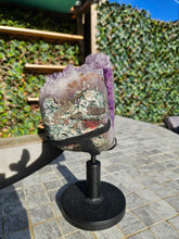 Load image into Gallery viewer, Amethyst Moon on spinning stand with from Brazil
