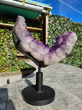 Load image into Gallery viewer, Amethyst Moon on spinning stand with from Brazil
