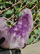 Load image into Gallery viewer, Amethyst Moon on spinning stand with from Brazil
