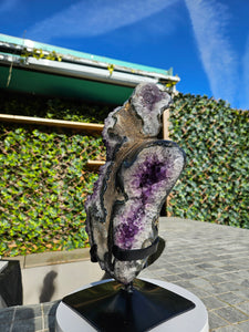 Amethyst on stand from Brazil - High Grade - statement crystal