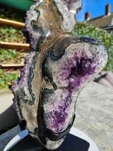 Load image into Gallery viewer, Amethyst on stand from Brazil - High Grade - statement crystal
