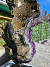 Load image into Gallery viewer, Amethyst on stand from Brazil - High Grade - statement crystal
