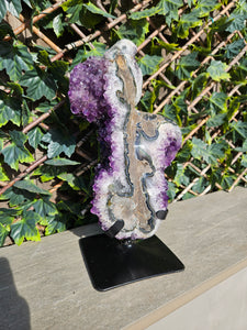 Amethyst on stand from Brazil - High Grade - statement crystal