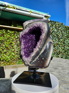 Amethyst Dual Color on stand from Brazil - High Grade - statement crystal - Double Colour Two tone Crystal