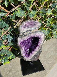 Amethyst Dual Color on stand from Brazil - High Grade - statement crystal - Double Colour Two tone Crystal