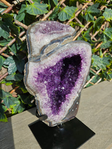 Amethyst Dual Color on stand from Brazil - High Grade - statement crystal - Double Colour Two tone Crystal