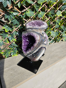 Amethyst Dual Color on stand from Brazil - High Grade - statement crystal - Double Colour Two tone Crystal