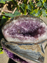 Load image into Gallery viewer, Amethyst Dual Color on stand from Brazil - High Grade - statement crystal - Double Colour Two tone Crystal
