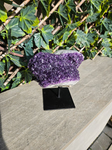 Amethyst on stand from Brazil - High Grade - statement crystal