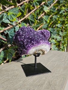 Amethyst on stand from Brazil - High Grade - statement crystal