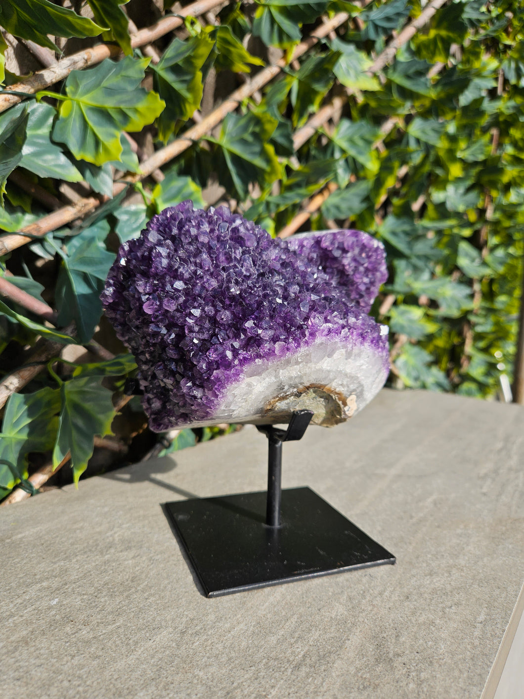 Amethyst on stand from Brazil - High Grade - statement crystal