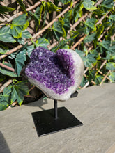 Load image into Gallery viewer, Amethyst on stand from Brazil - High Grade - statement crystal
