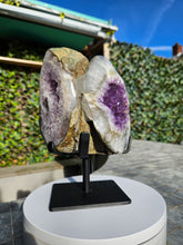 Load image into Gallery viewer, Amethyst Two tone dual colour on stand from Brazil - High Grade - statement crystal
