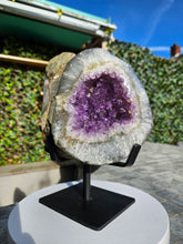 Load image into Gallery viewer, Amethyst Two tone dual colour on stand from Brazil - High Grade - statement crystal
