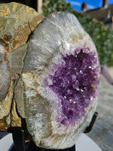 Load image into Gallery viewer, Amethyst Two tone dual colour on stand from Brazil - High Grade - statement crystal
