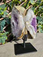 Load image into Gallery viewer, Amethyst Two tone dual colour on stand from Brazil - High Grade - statement crystal
