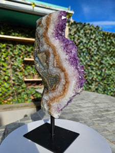 Amethyst on stand from Brazil - High Grade - statement crystal