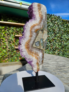 Amethyst on stand from Brazil - High Grade - statement crystal