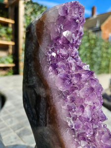 Amethyst on stand from Brazil - High Grade - statement crystal
