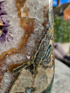 Amethyst on stand from Brazil - High Grade - statement crystal