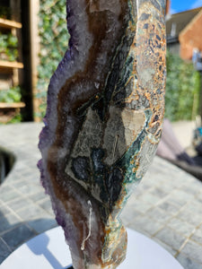 Amethyst on stand from Brazil - High Grade - statement crystal