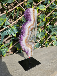 Amethyst on stand from Brazil - High Grade - statement crystal