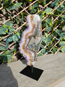 Amethyst on stand from Brazil - High Grade - statement crystal
