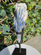 Load image into Gallery viewer, Blue Kyanite on custom made stand
