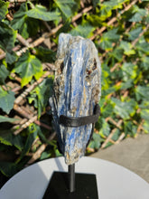 Load image into Gallery viewer, Blue Kyanite on custom made stand
